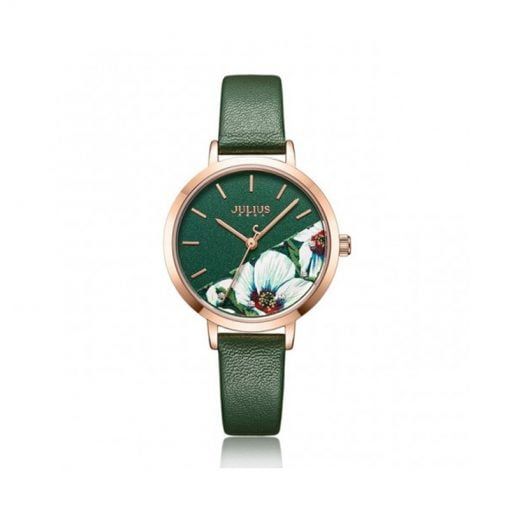 Đồng Hồ Nữ JA-1089D Julius Hàn Quốc Dây Da (Xanh lá)