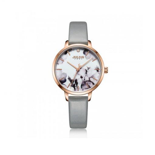 Đồng Hồ Nữ JA-1101C Julius Hàn Quốc Dây Da (Xám)