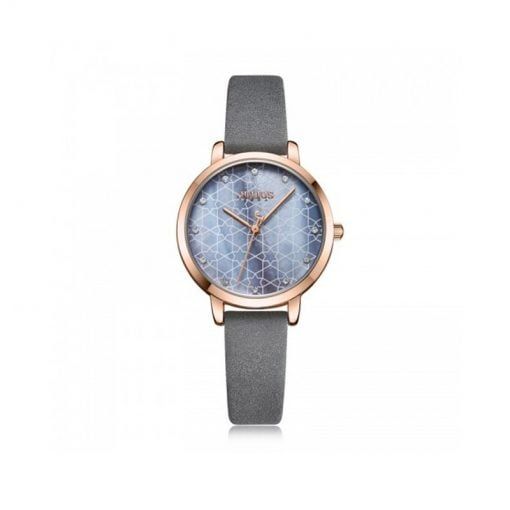 Đồng Hồ Nữ JA-1178B Julius Hàn Quốc dây da (Xám)