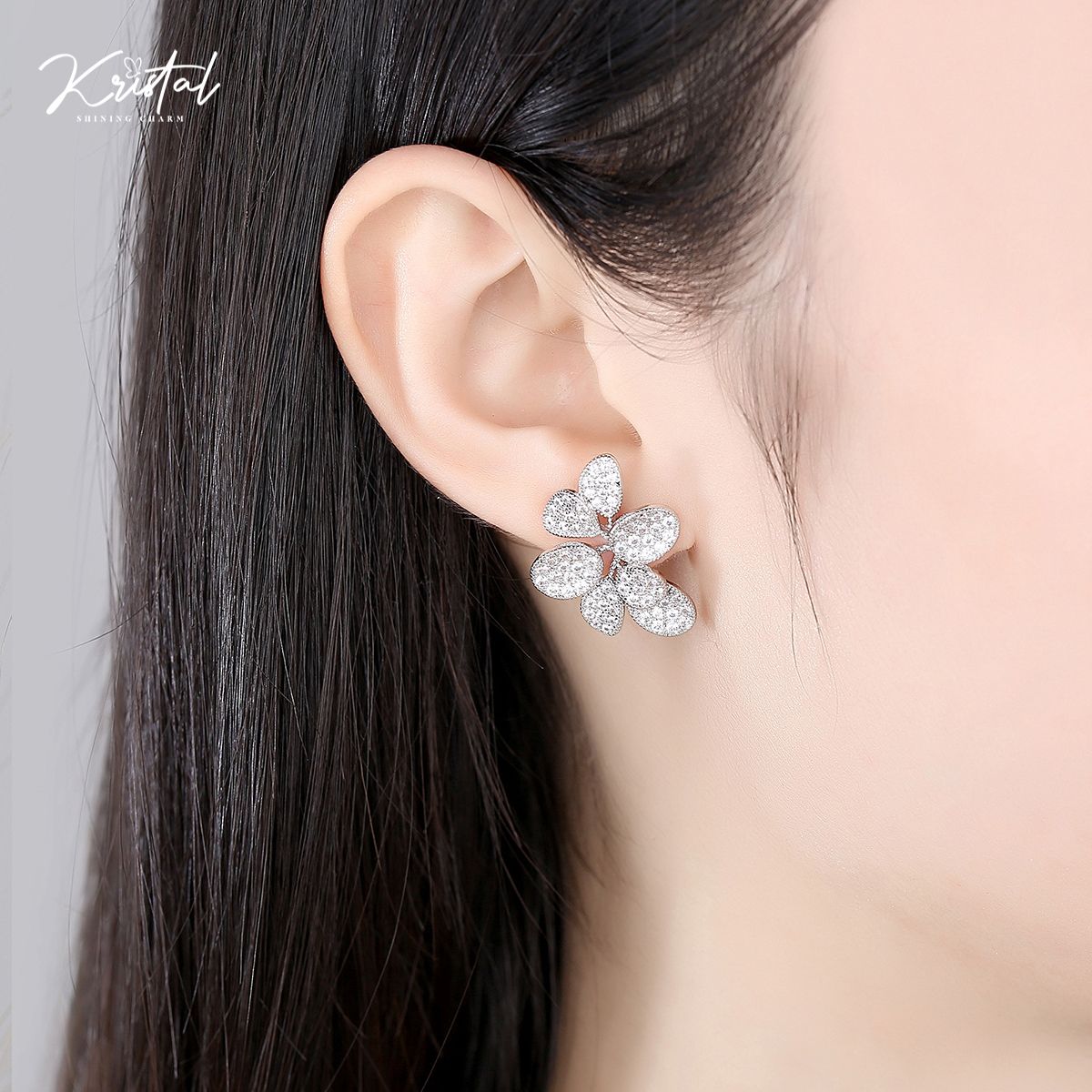 Hoa tai nhánh lá cz đặc biệt