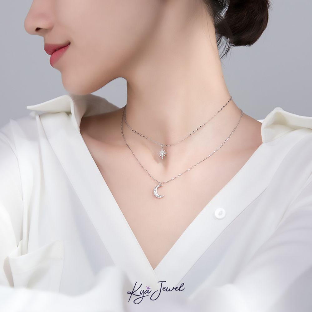 Dây chuyền đôi trăng sao độc đáo