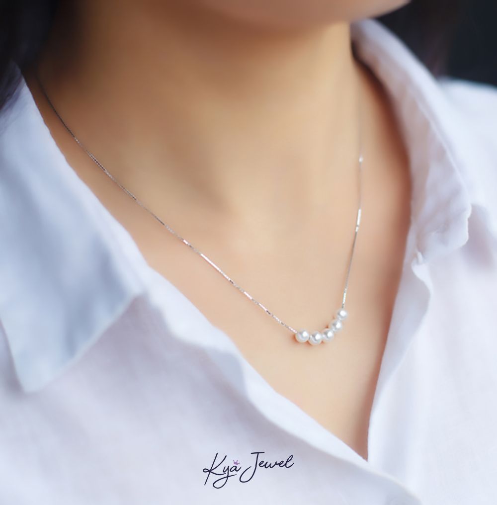 Dây chuuyền mặt ngọc trai tự nhiên trẻ trung