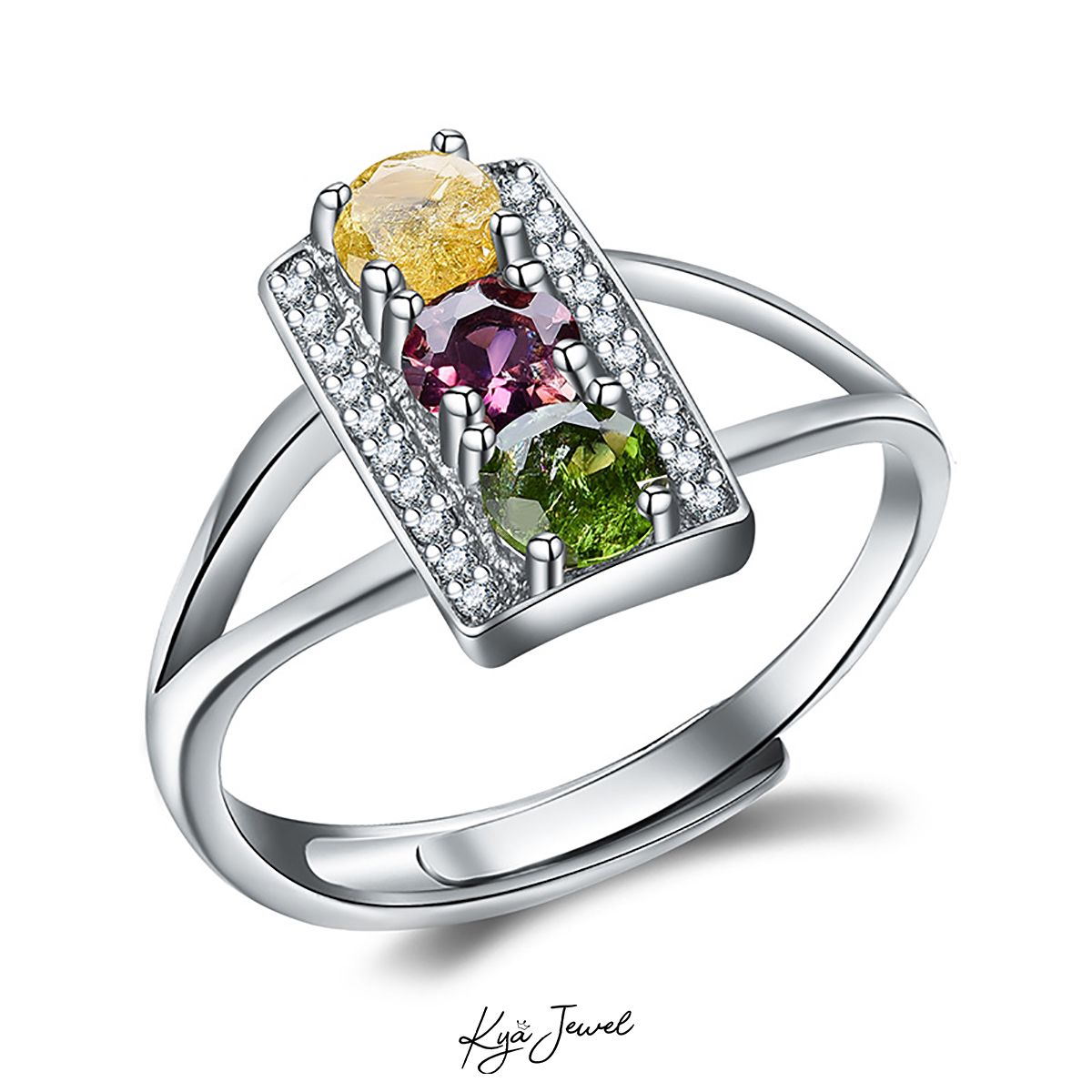 Nhẫn đá Tourmaline sắc sảo