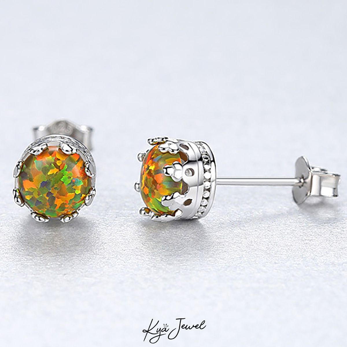 Hoa tai đá opal ấn tượng