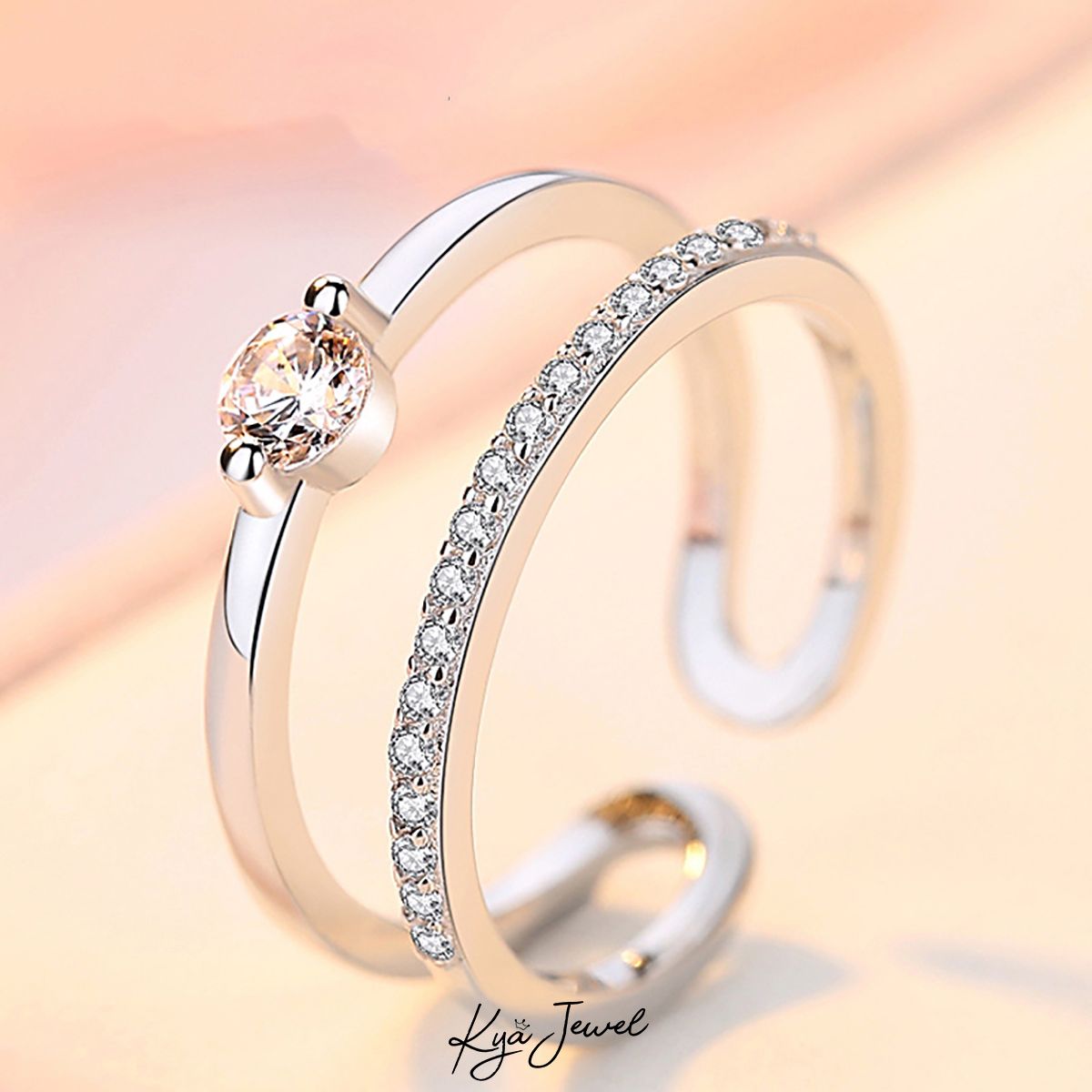Nhẫn thời trang đá cz nữ tính