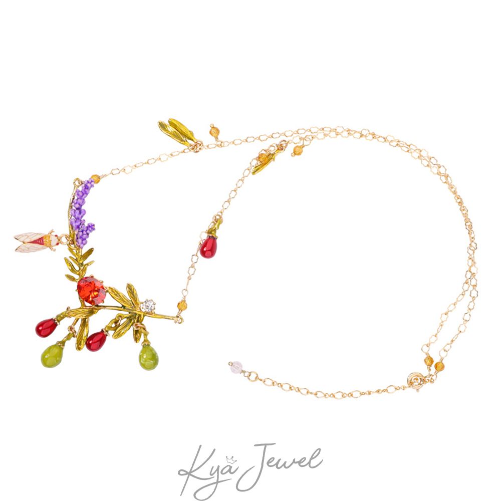 Dây chuyền handmade hoa oải hương và ôliu