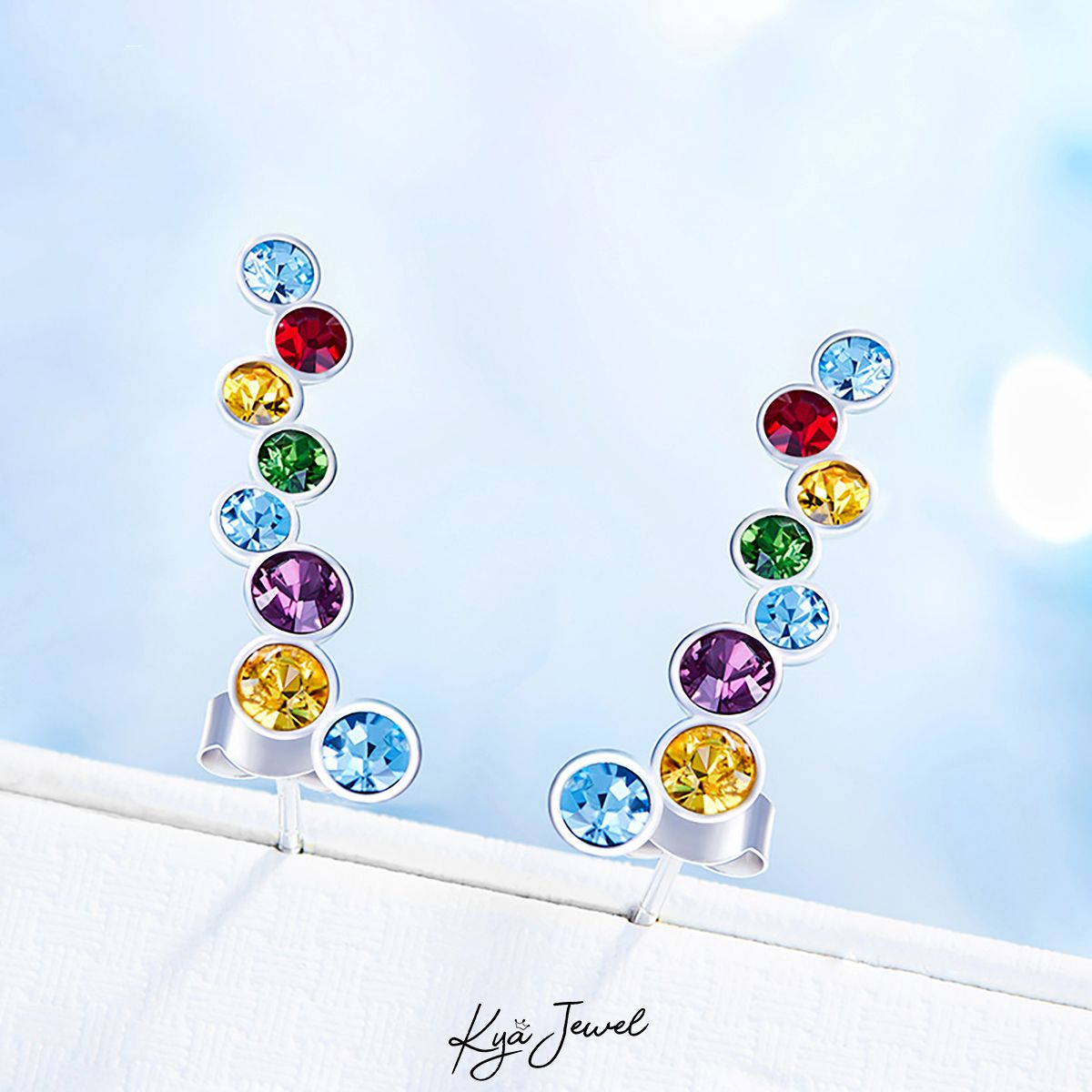 Hoa tai Swarovski nhiều màu