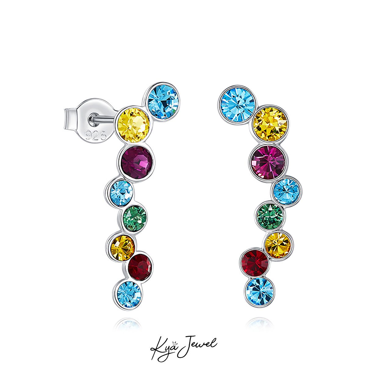 Hoa tai Swarovski nhiều màu