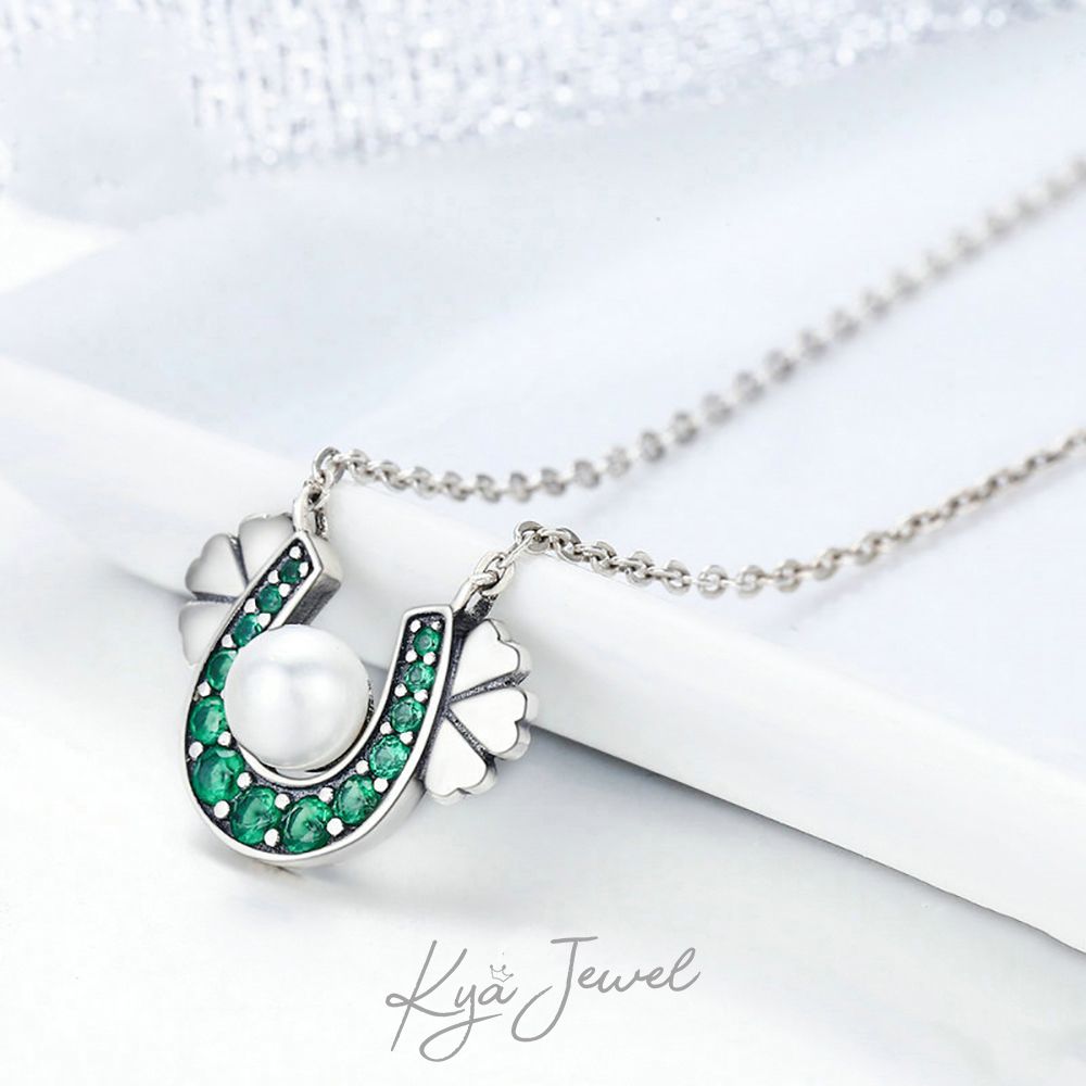 Dây chuyền ngọc trai đá xanh