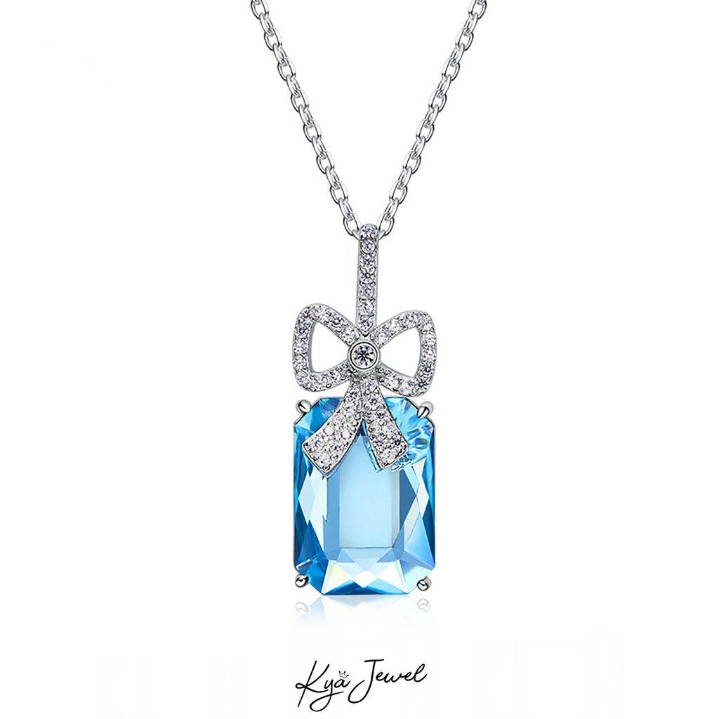 Dây chuyền đá Swarovski xanh hình vuông
