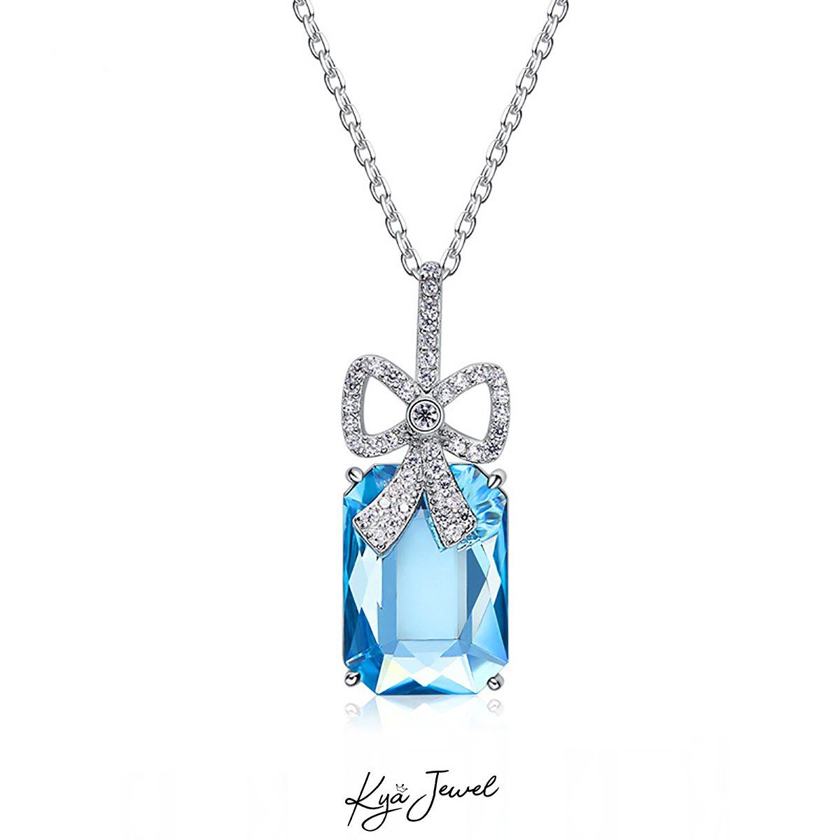 Dây chuyền đá Swarovski xanh hình vuông