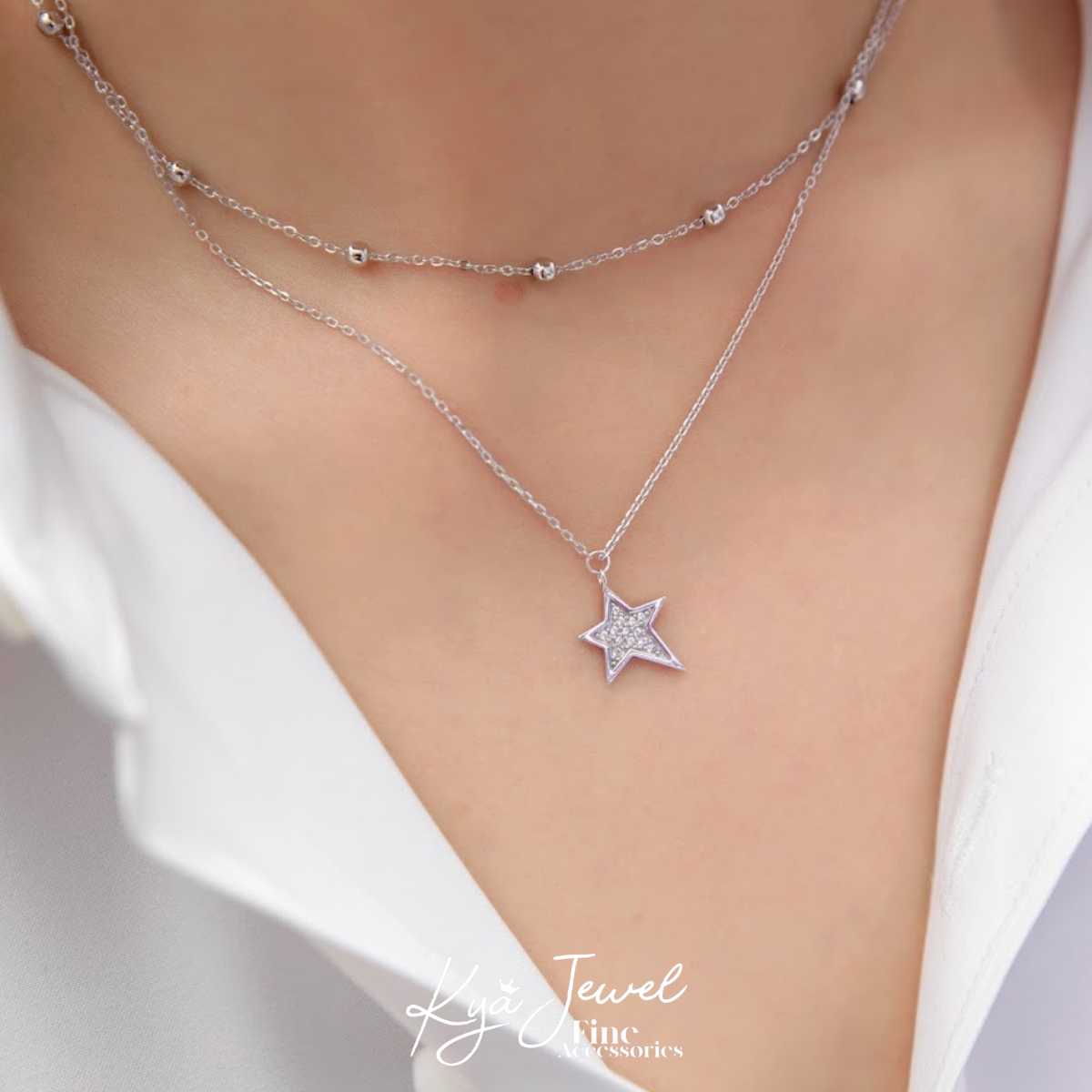 Dây chuyền đôi mặt ngôi sao cá tính