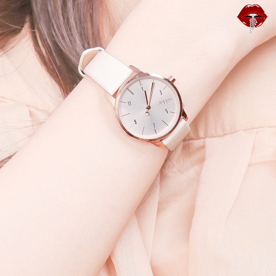 Đồng Hồ Nữ JA-1253A Julius Hàn Quốc Dây Da (Màu Trắng)