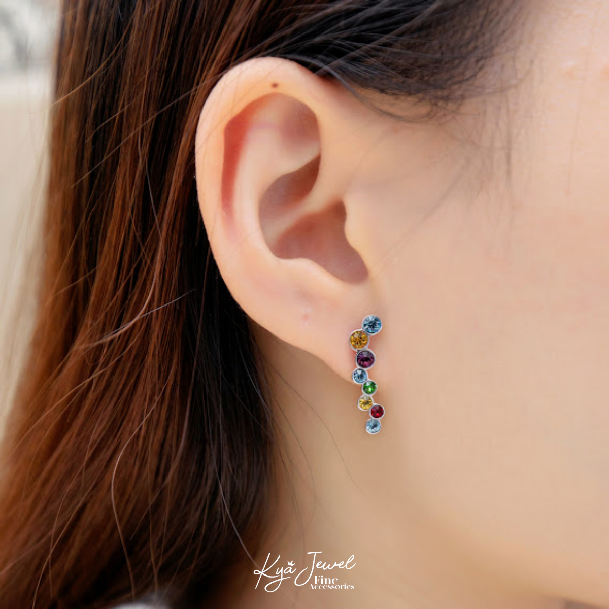 Hoa tai Swarovski nhiều màu