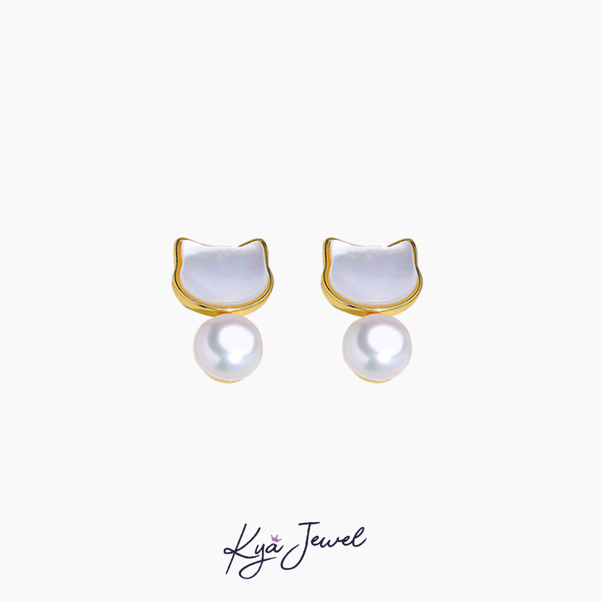 Khuyên tai nữ Playful Pearl Cat