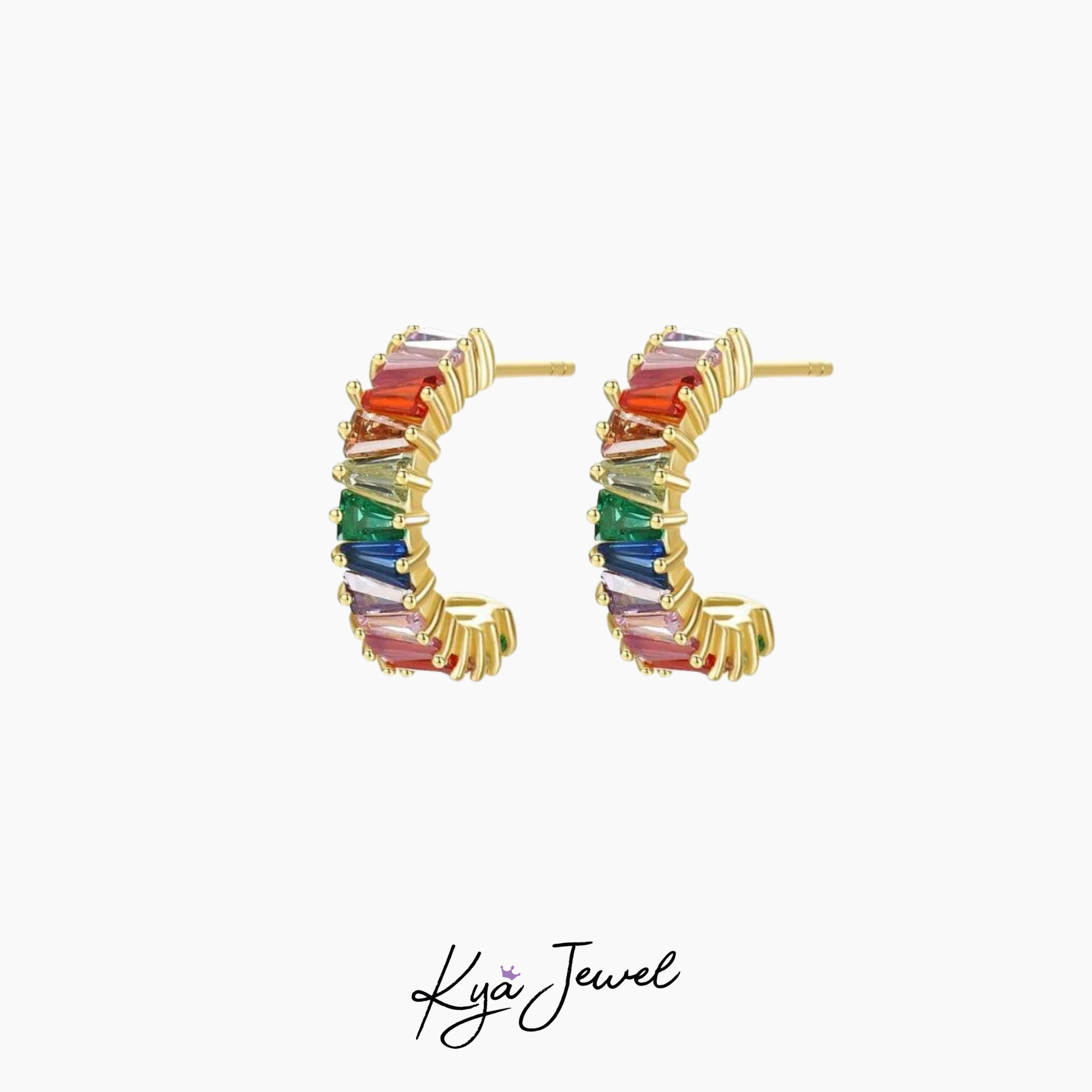 Khuyên tai bạc nữ Rainbow