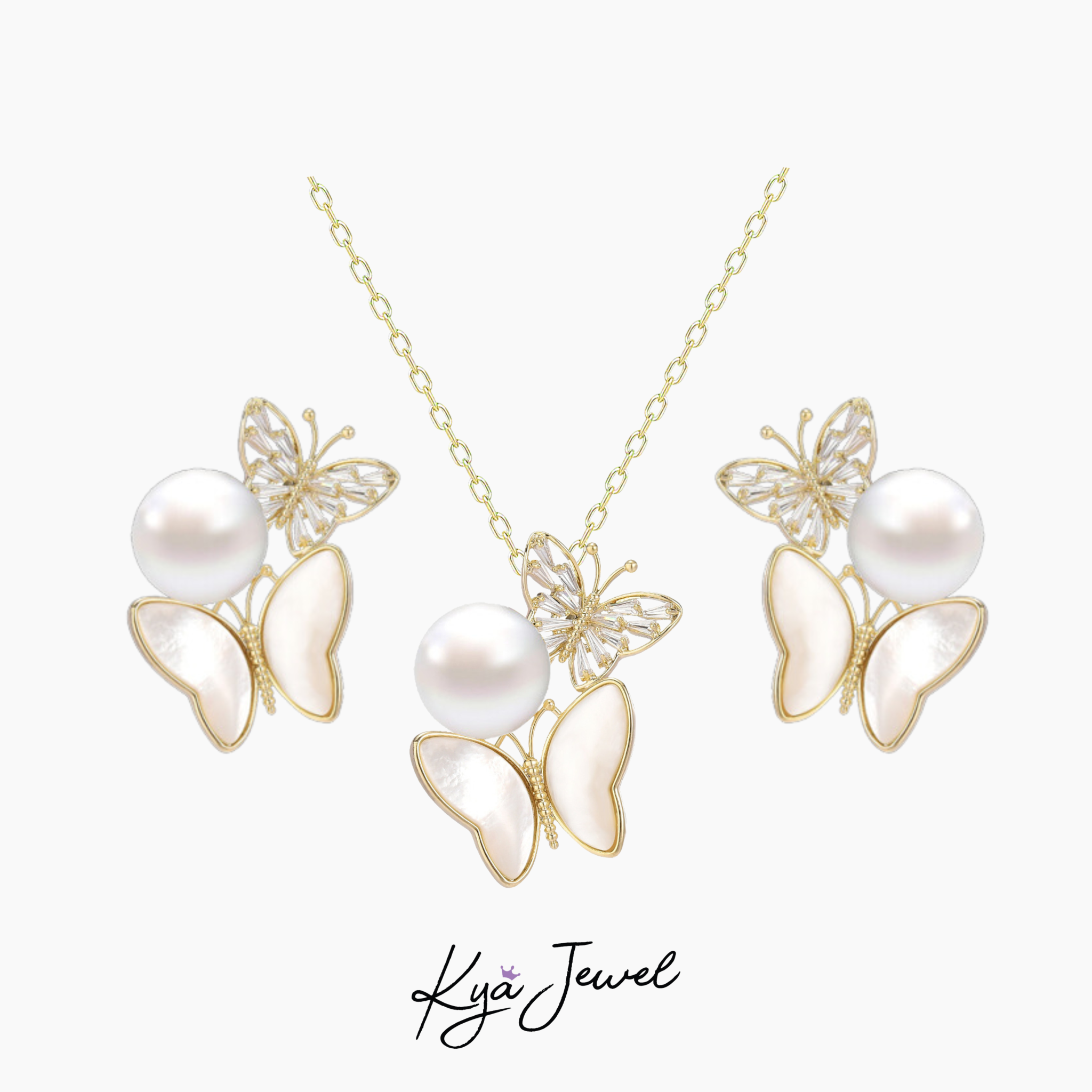 Bộ trang sức nữ Dancing Pearl Butterfly