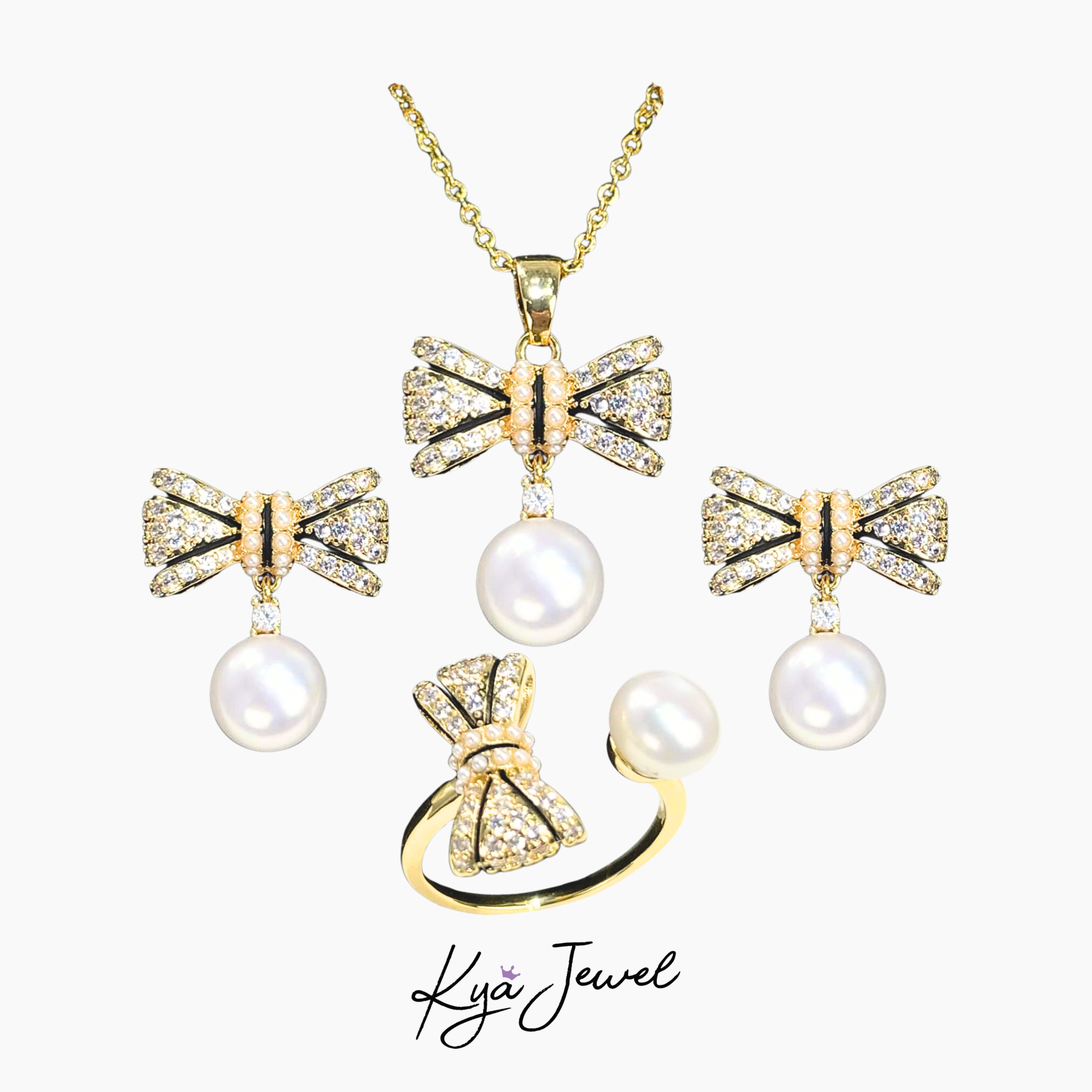 Bộ trang sức nữ Dazzling Pearl Bow