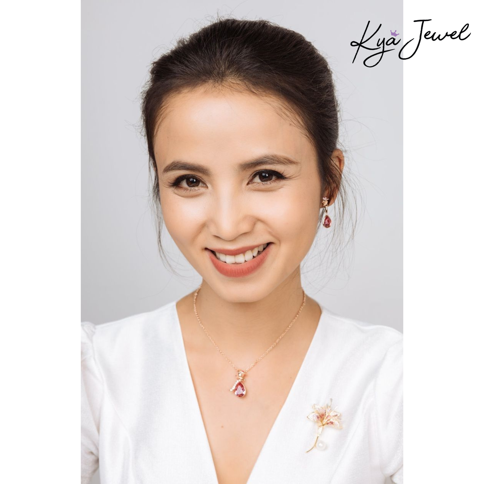 Dây chuyền nữ Golden Rose Swarovski cao cấp