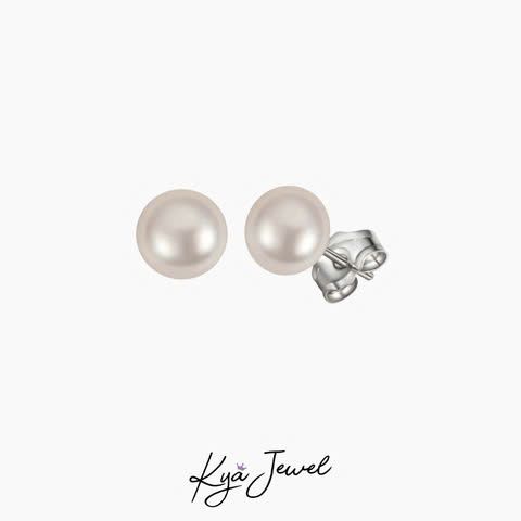 Khuyên tai nữ ngọc trai Basic 7mm