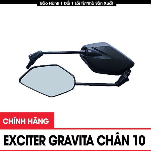 Gương xe máy Yamaha Exciter Gravita gương thời trang chính hiệu Daichi chân gương 10mm xe ga, xe số Honda, Yamaha, Piaggio phân phối phụ tùng Daichi.vn