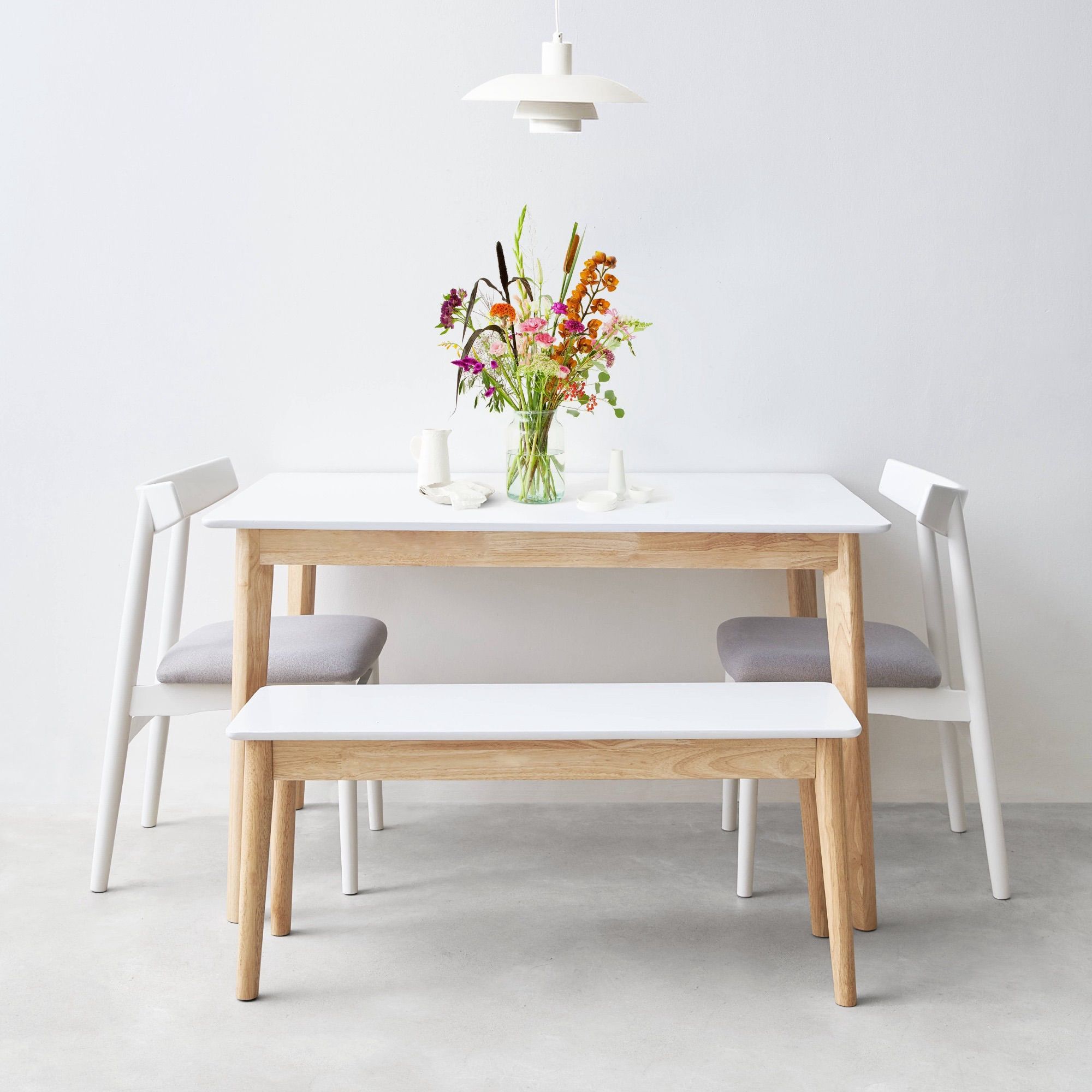 Bàn Flint - Natural & White