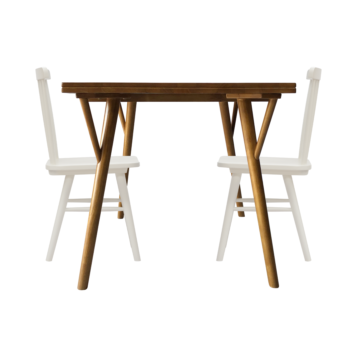 Bộ Bàn Ăn 25 - Dark Walnut & White