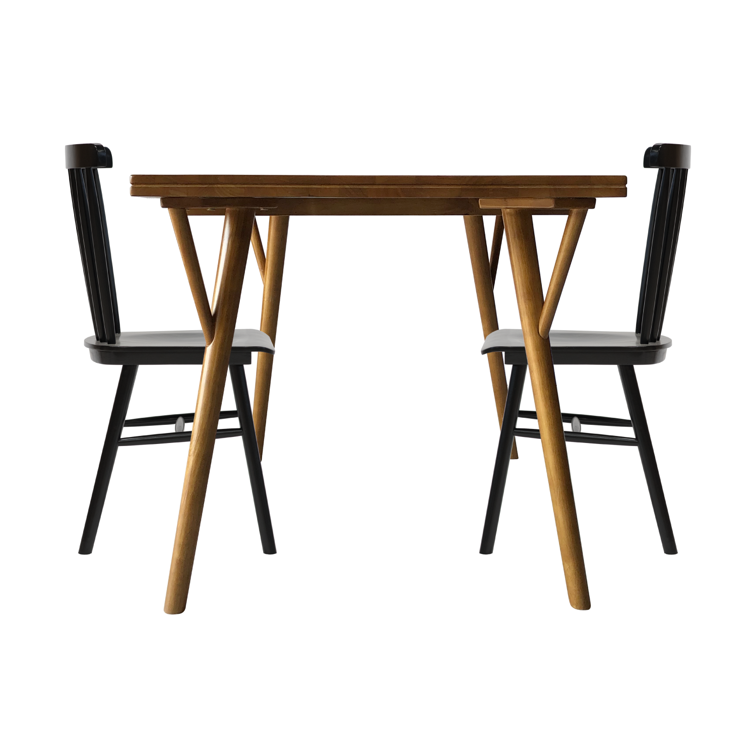 Bộ Bàn Ăn 24 - Dark Walnut & Black
