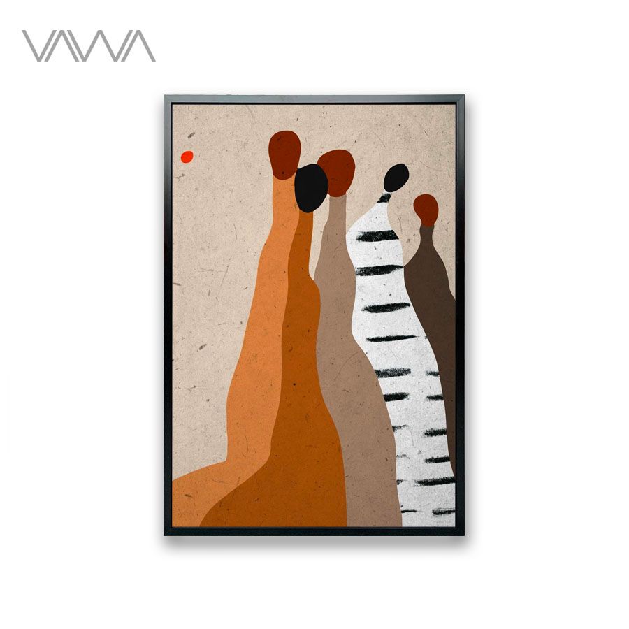 Tranh canvas tối giản Minimalist - Abstract Ethno Family Portrait