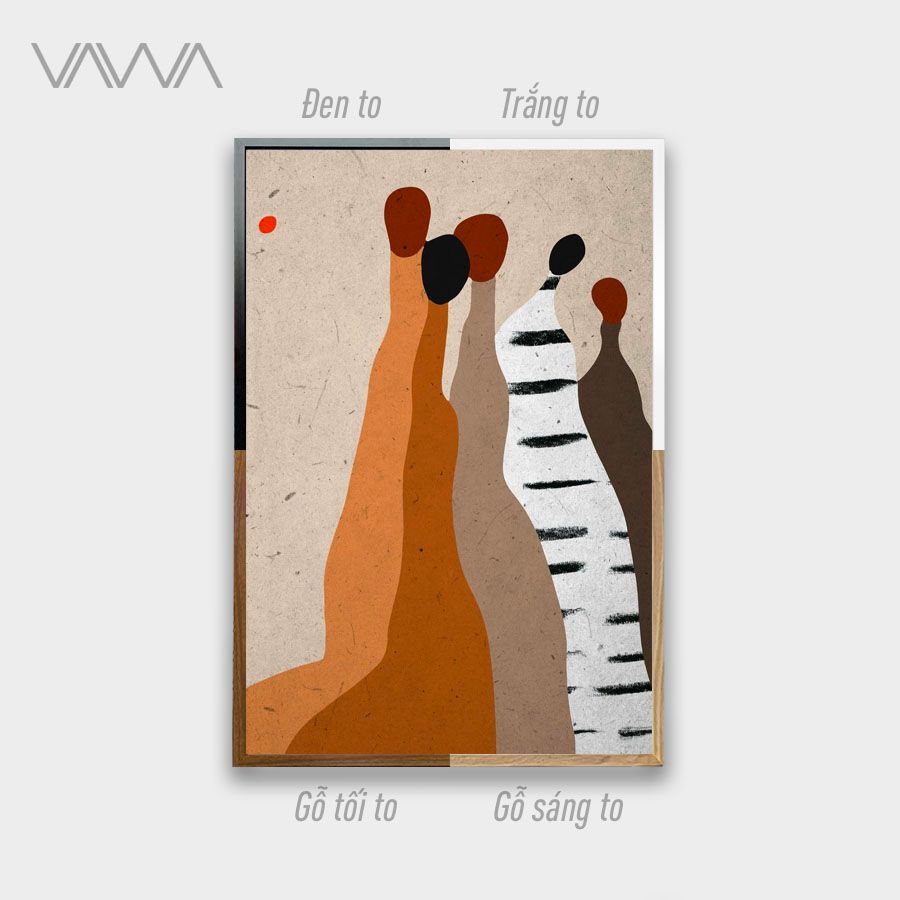 Tranh canvas tối giản Minimalist - Abstract Ethno Family Portrait