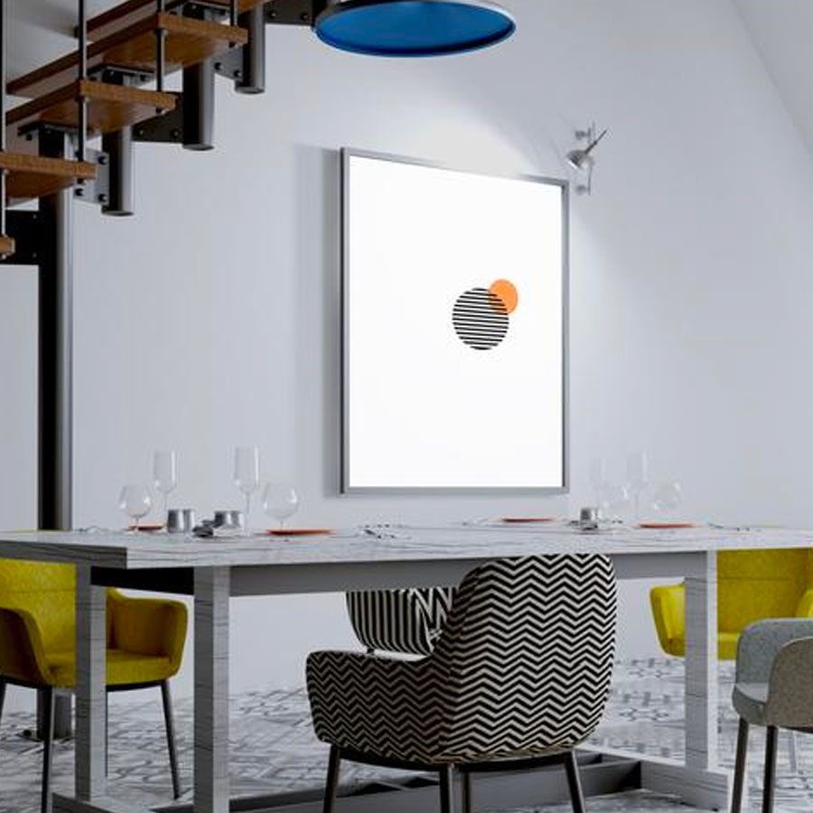 Tranh tối giản Minimalist - Mặt trời trừu tượng