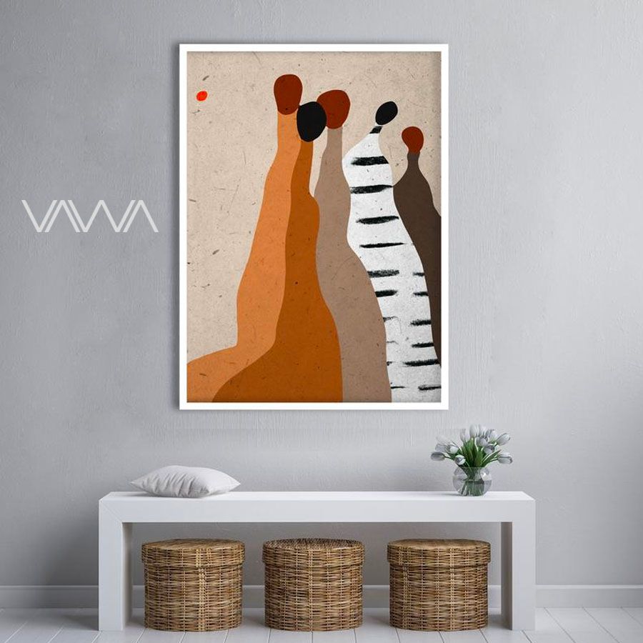 Tranh canvas tối giản Minimalist - Abstract Ethno Family Portrait