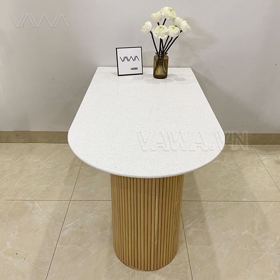 Bàn ăn Rustic chân nan gỗ tròn Ripple