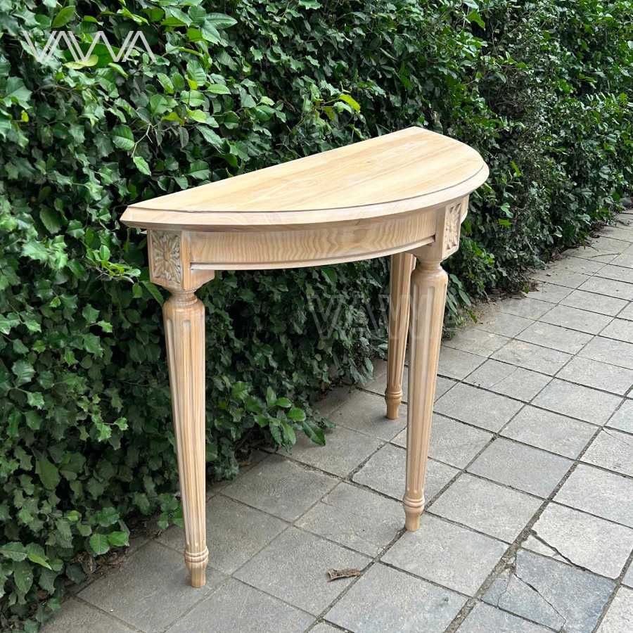 Bàn Console bán nguyệt tân cổ điển - Bàn trang trí cạnh tường