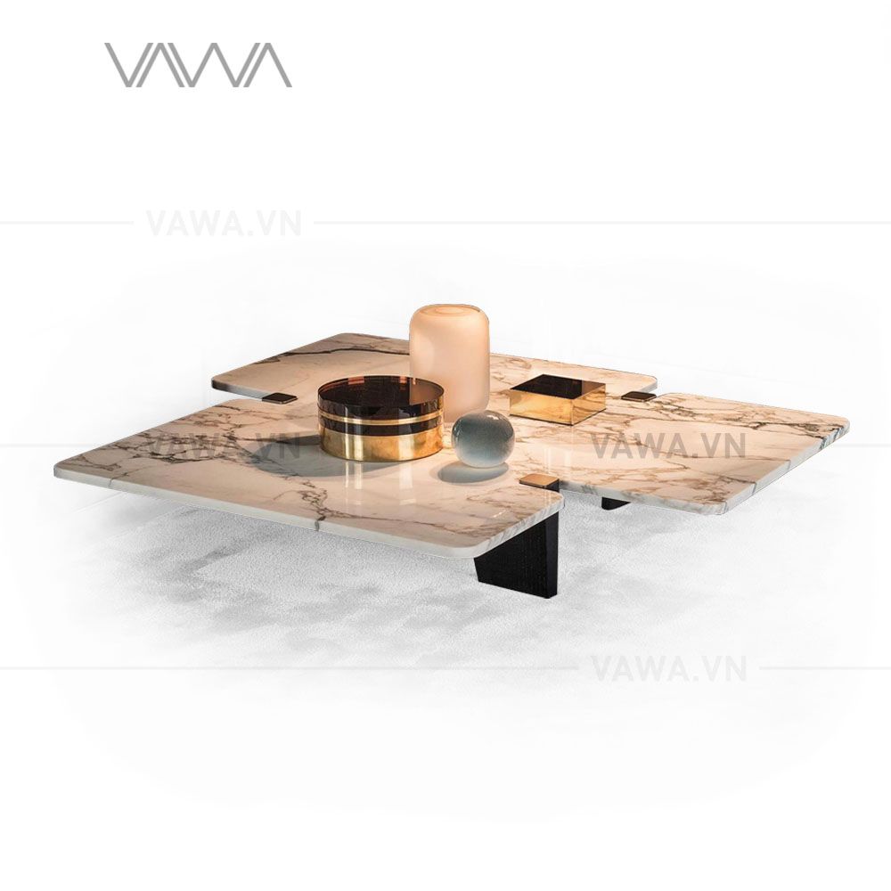 Bàn trà sofa mặt đá tự nhiên Ý, chân thép tĩnh điện Jacob - Minotti Jacob coffee table