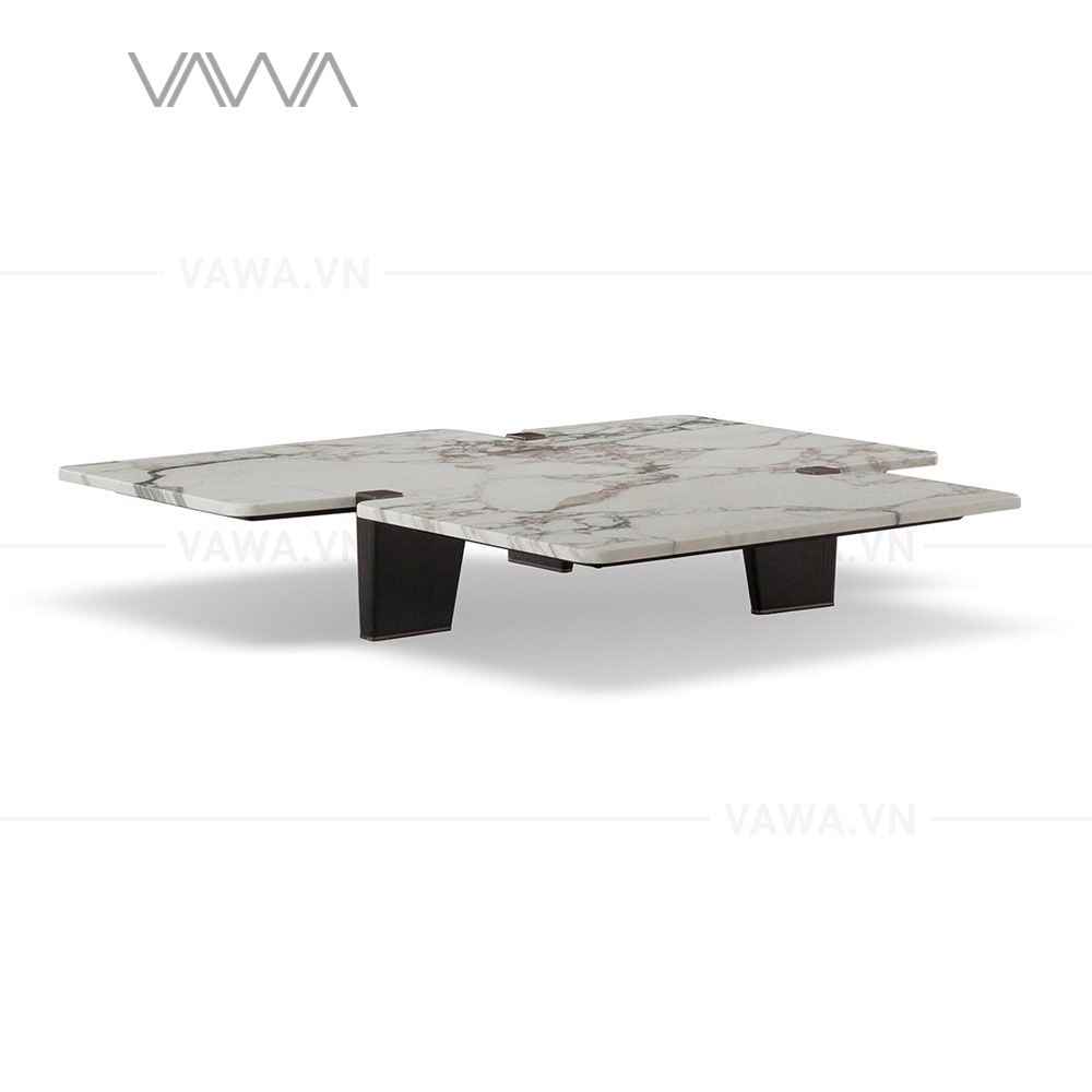 Bàn trà sofa mặt đá tự nhiên Ý, chân thép tĩnh điện Jacob - Minotti Jacob coffee table