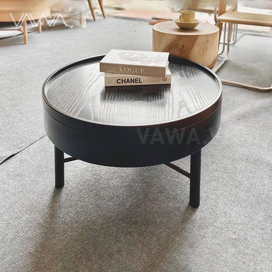 Bàn trà gỗ tròn xoay TURNING TABLE