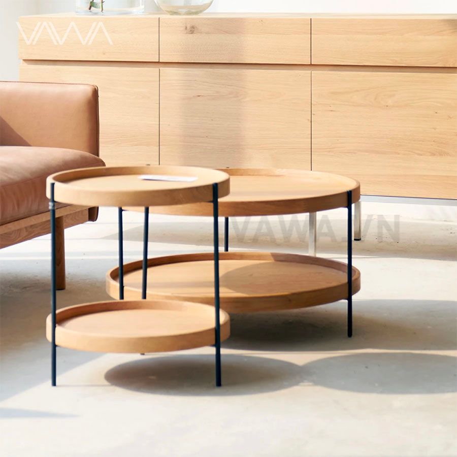 Bàn trà sofa gỗ 2 tầng Humla - Humla tea table