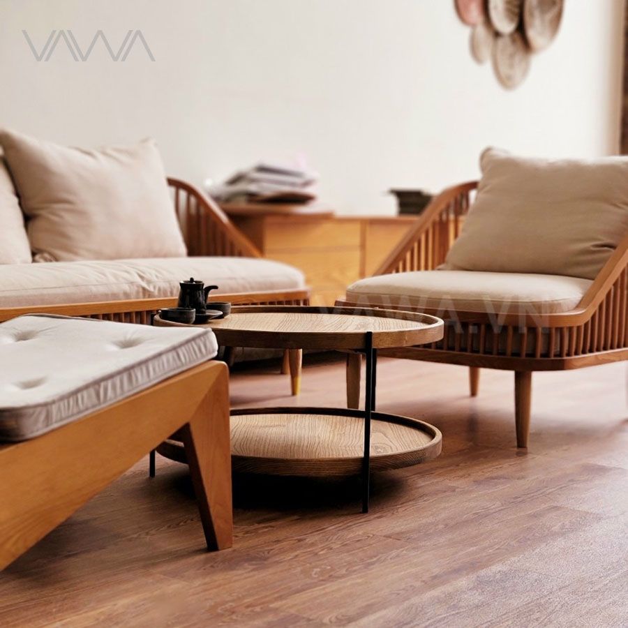  Bàn trà sofa gỗ 2 tầng Humla - Humla tea table 