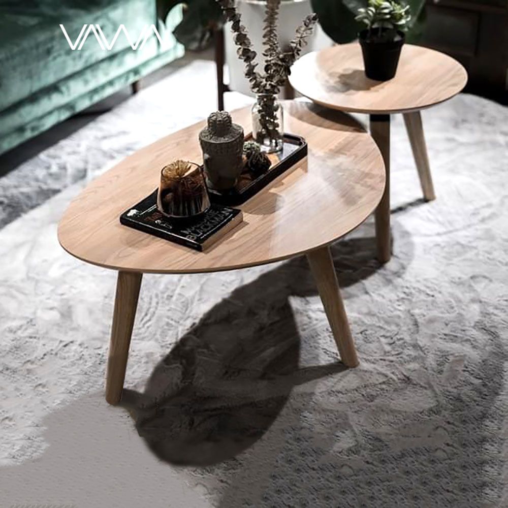 Cặp bàn trà Tavolino - Bàn trà sofa gỗ hiện đại Bắc Âu