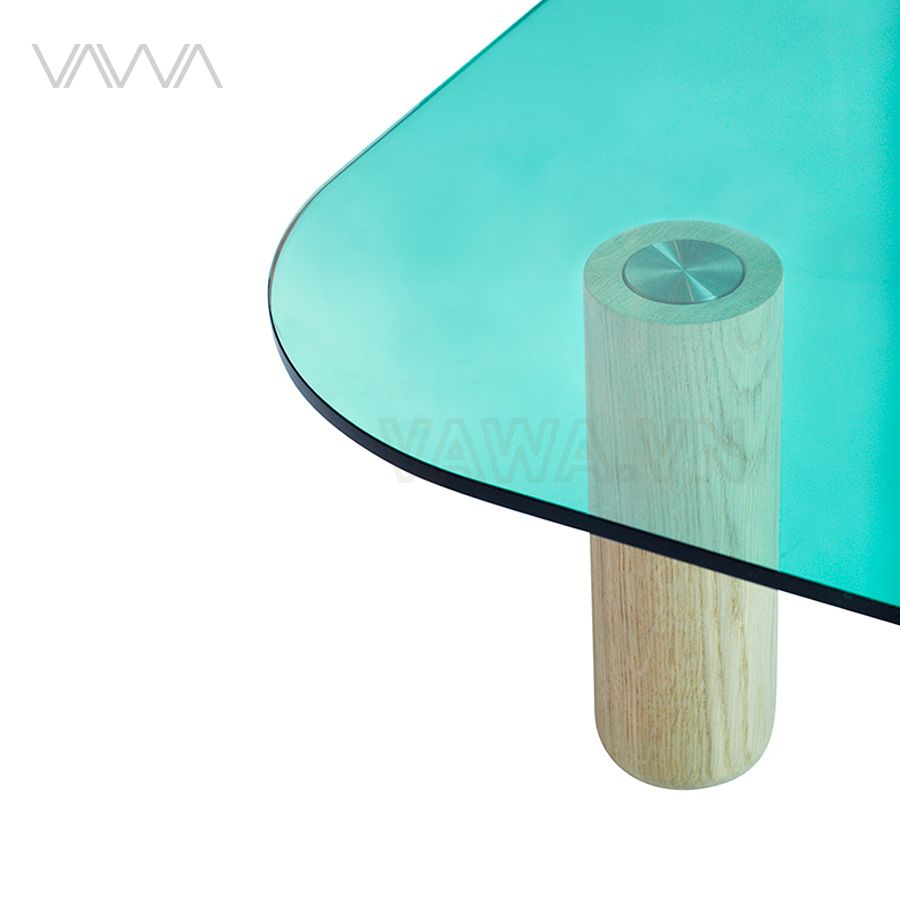 1Bàn trà sofa hiện đại mặt kính chân gỗ Pure - Pure tea tale