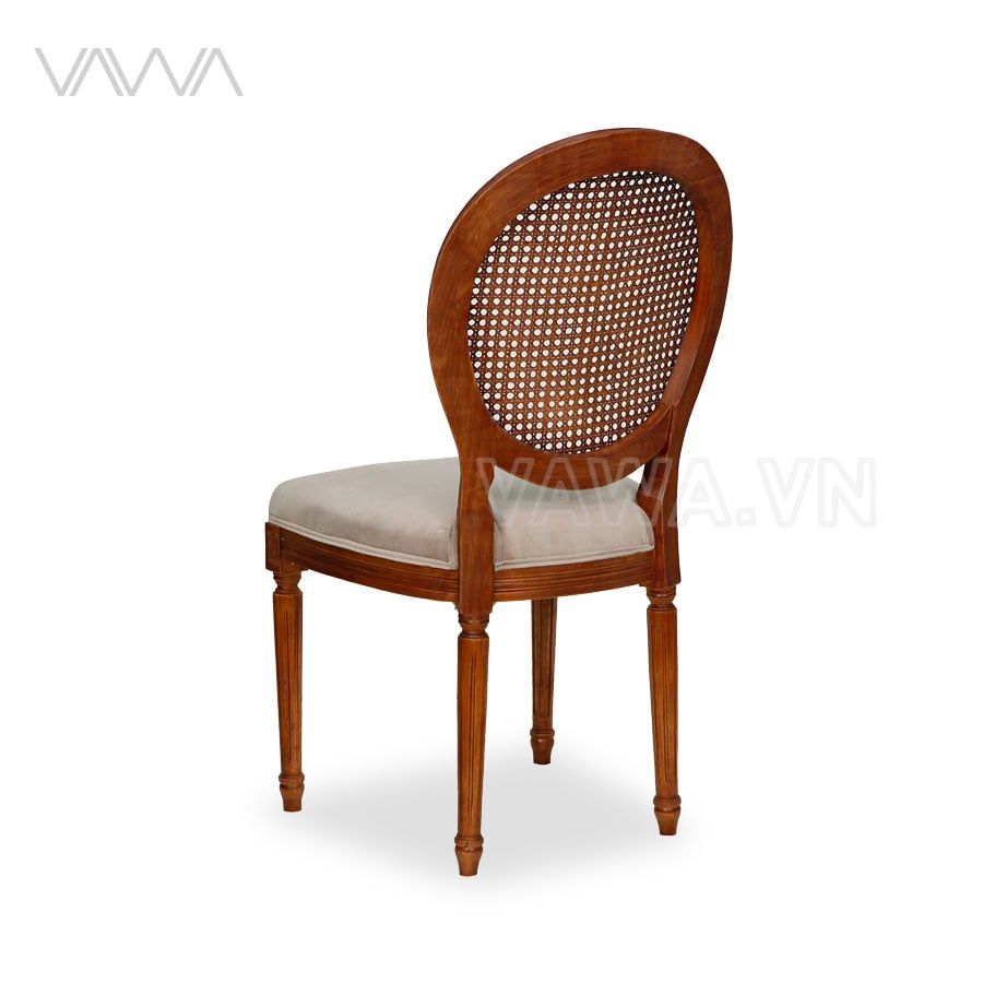 Ghế ăn Tân Cổ Điển Louis lưng tròn tựa mây