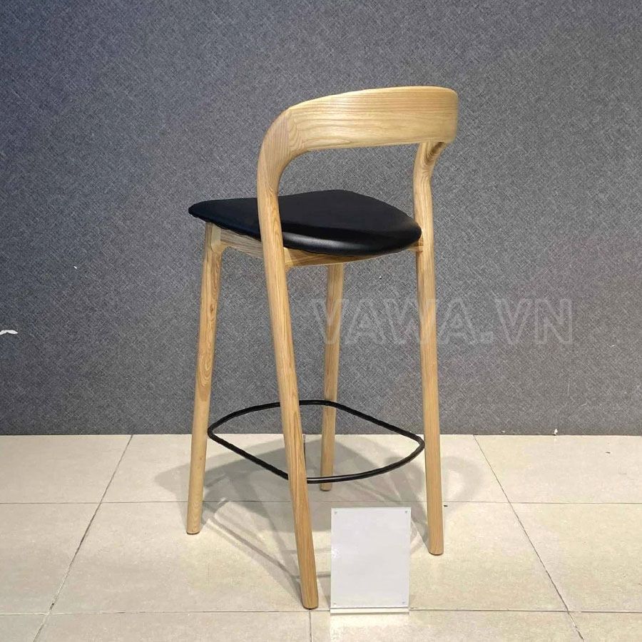 Ghế quầy bar gỗ hiện đại Neva tựa lưng