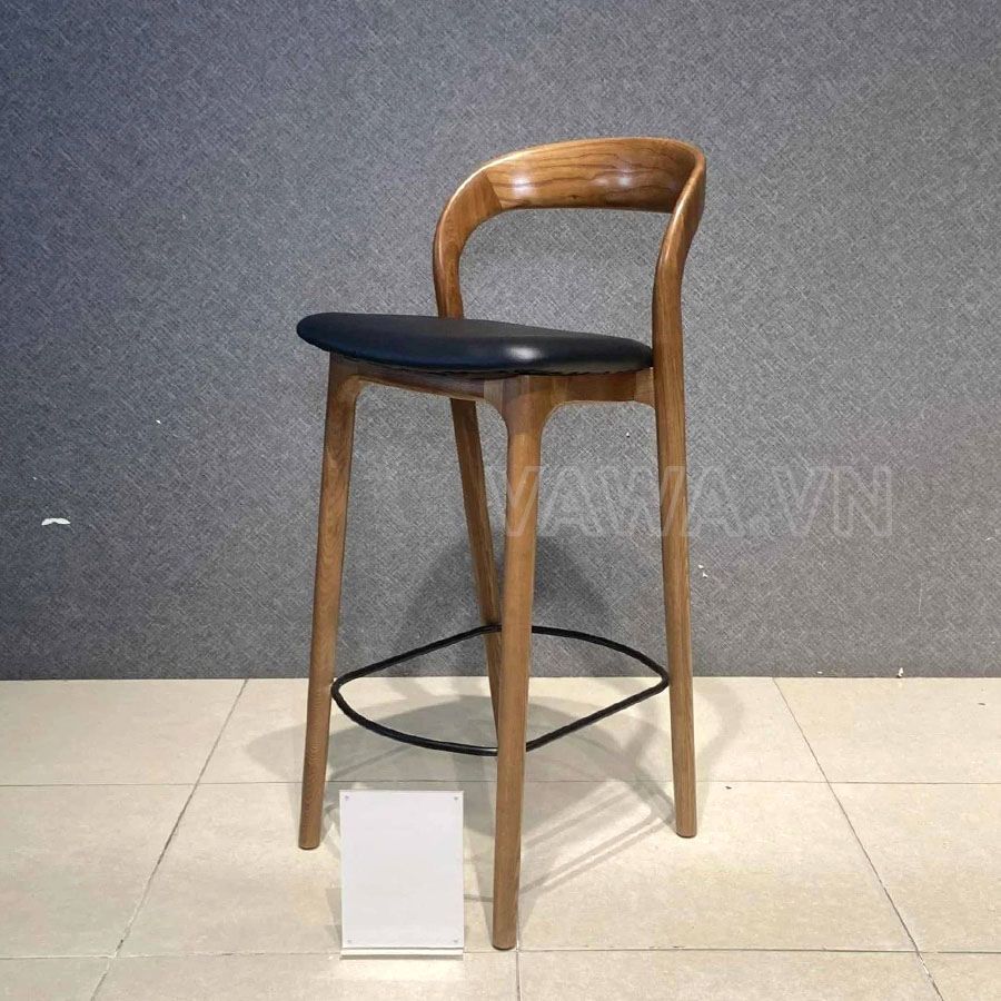Ghế quầy bar gỗ hiện đại Neva tựa lưng