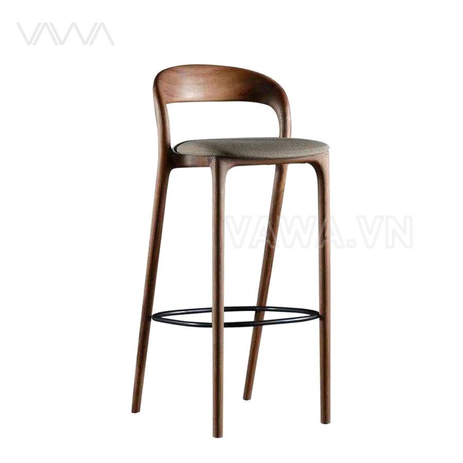 Ghế quầy bar gỗ hiện đại Neva tựa lưng