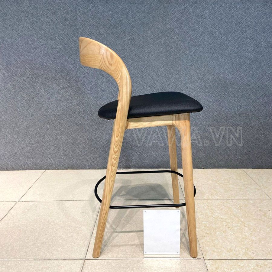 Ghế quầy bar gỗ hiện đại Neva tựa lưng