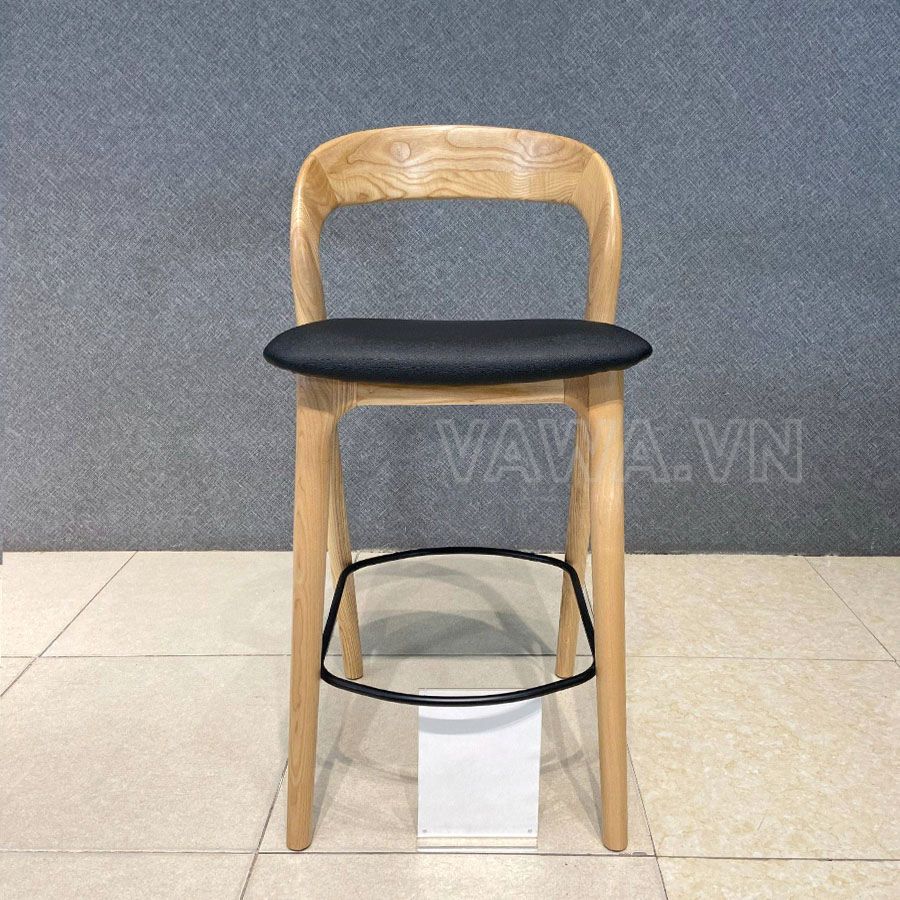 Ghế quầy bar gỗ hiện đại Neva tựa lưng