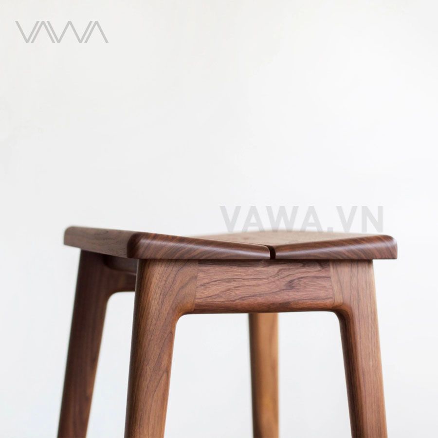 Ghế quầy bar gỗ Unique - Ghế đẩu mặt ngồi 2 mảnh