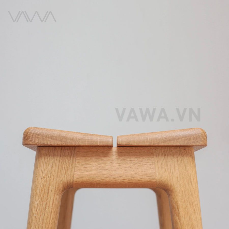  Ghế quầy bar gỗ Unique - Ghế đẩu mặt ngồi 2 mảnh 