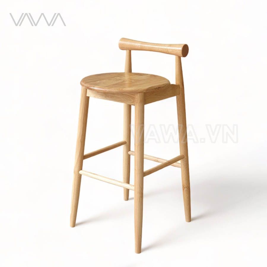 Ghế quầy bar gỗ hiện đại Moment - Ghế đẩu Bắc Âu